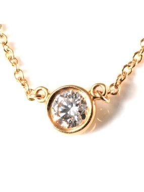 Tiffany Diamond by the yard 0.24 carat gold necklace